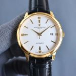 VACHERON CONSTANTIN Best Edition with 9015 Movement Gold Cowhide Black/Red Watch Strap 40mm Watch